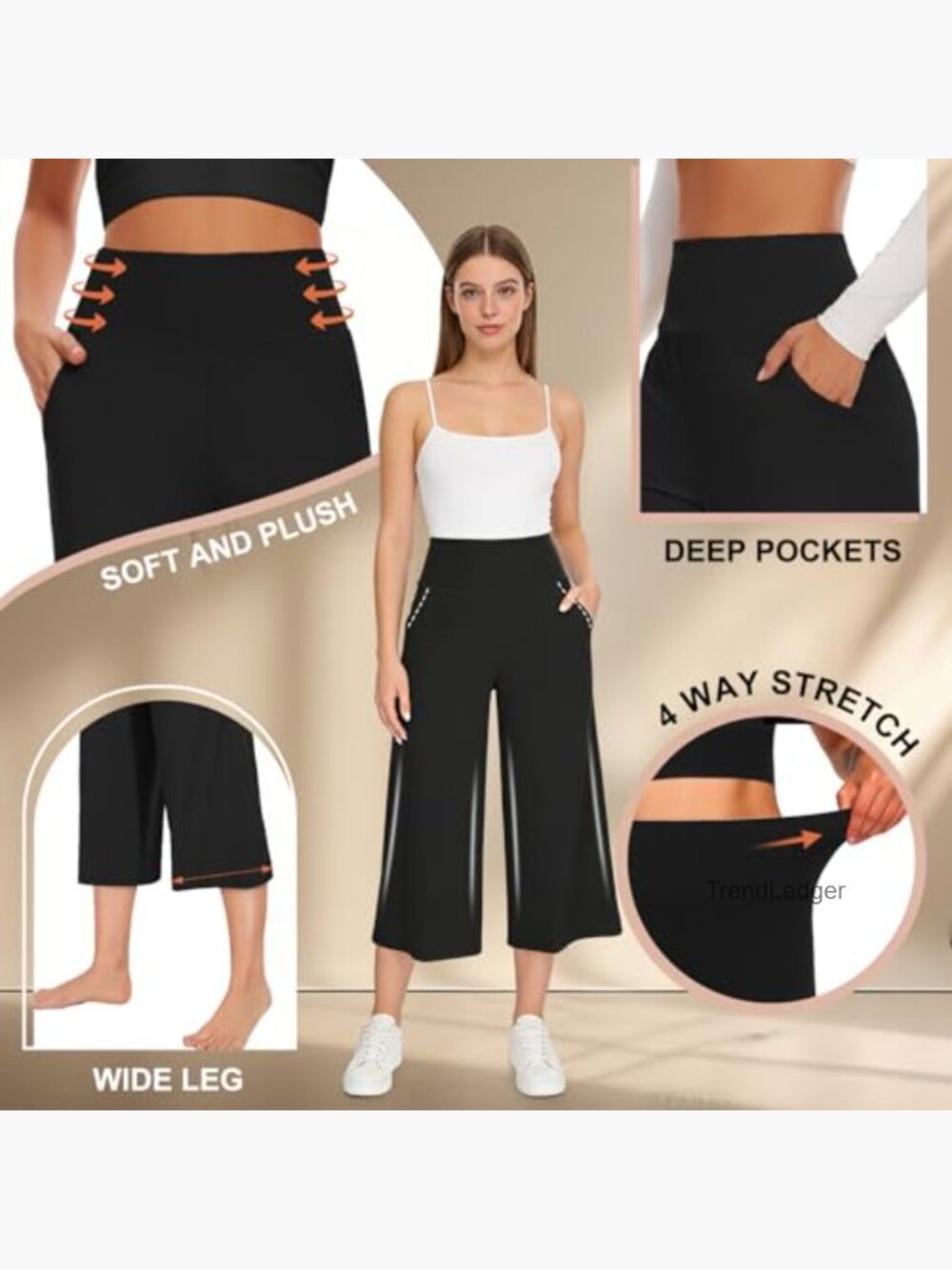 3 Pack Wide Leg Yoga Pants High Waisted Loose Sweatpants with Pockets - Picture 4 of 6